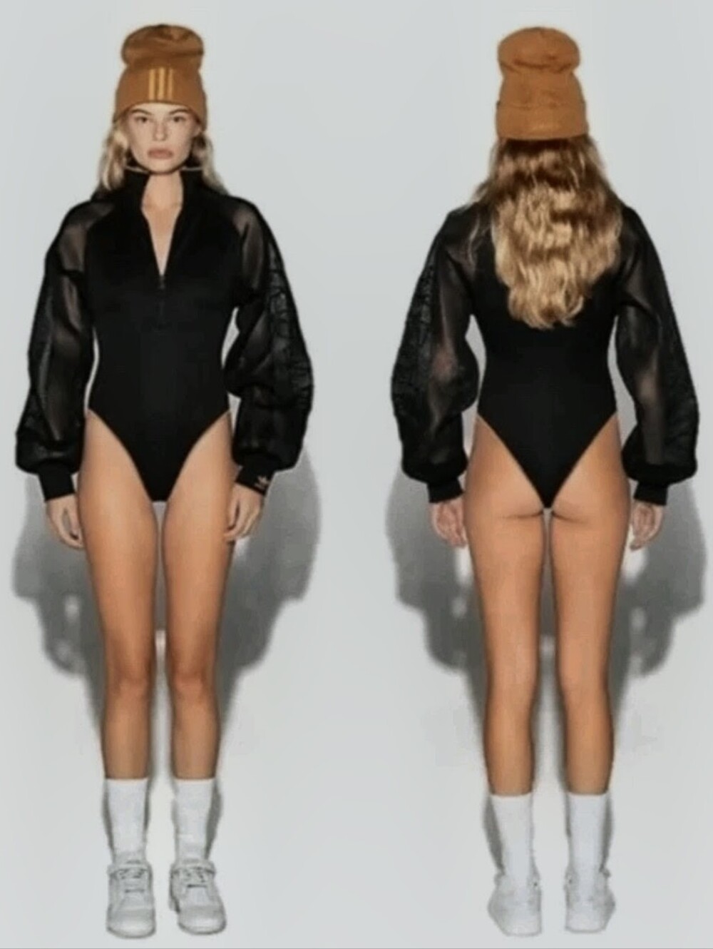 Adidas X Ivy Park Black Zip up Bodysuit Medium